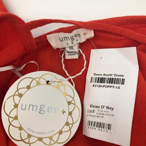 NWT Umgee Orange Fringe Tunic Dress Size 1XL - Picture 6 of 7